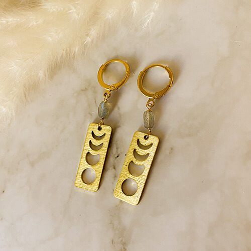 Moon Phase Bar Earrings