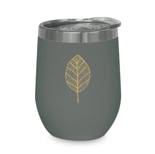 Stainless Steel Beverage Tumbler - Pure Gold Leaves