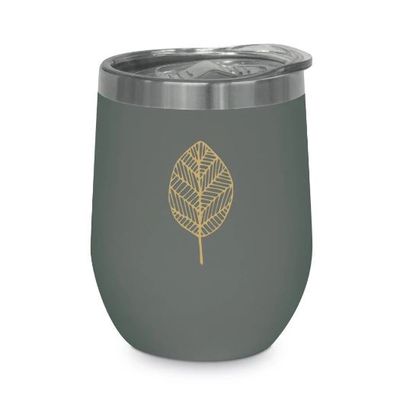 Stainless Steel Beverage Tumbler - Pure Gold Leaves