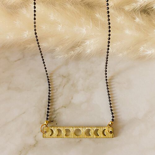 Moon Phases Necklace Horizontal
