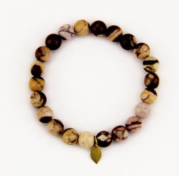 Zebra Jasper Stone Mala Bracelet