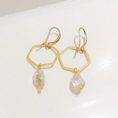 Herkimer Hexagon Earrings
