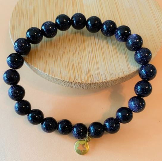 Blue Sandstone Mala Bracelet