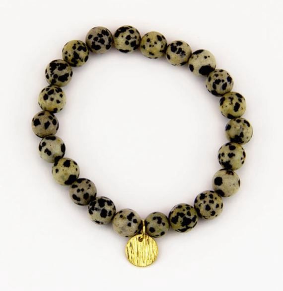 Dalmatian Jasper Stone Mala Bracelet