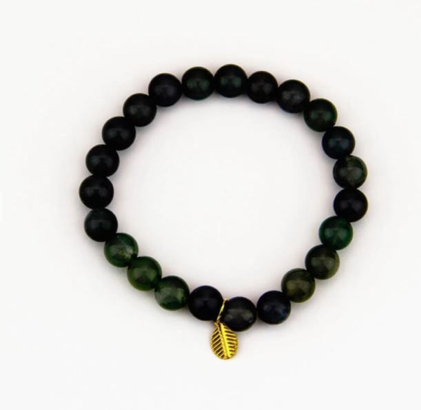 Moss Agate Mala Bracelet