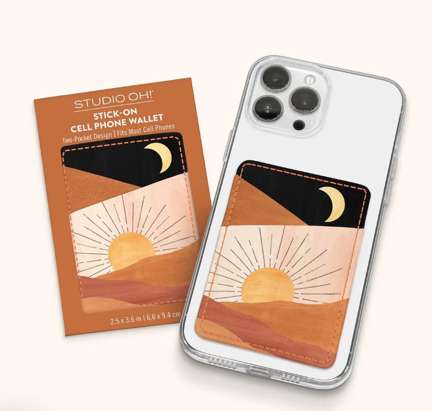 Stick-On Cell Phone Wallet - Sunrise Moon