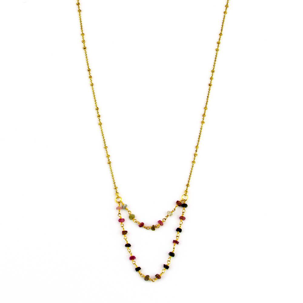 Watermelon Tourmaline Drape Necklace