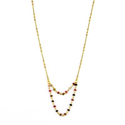 Watermelon Tourmaline Drape Necklace