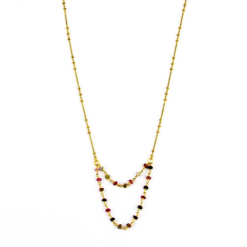 Watermelon Tourmaline Drape Necklace
