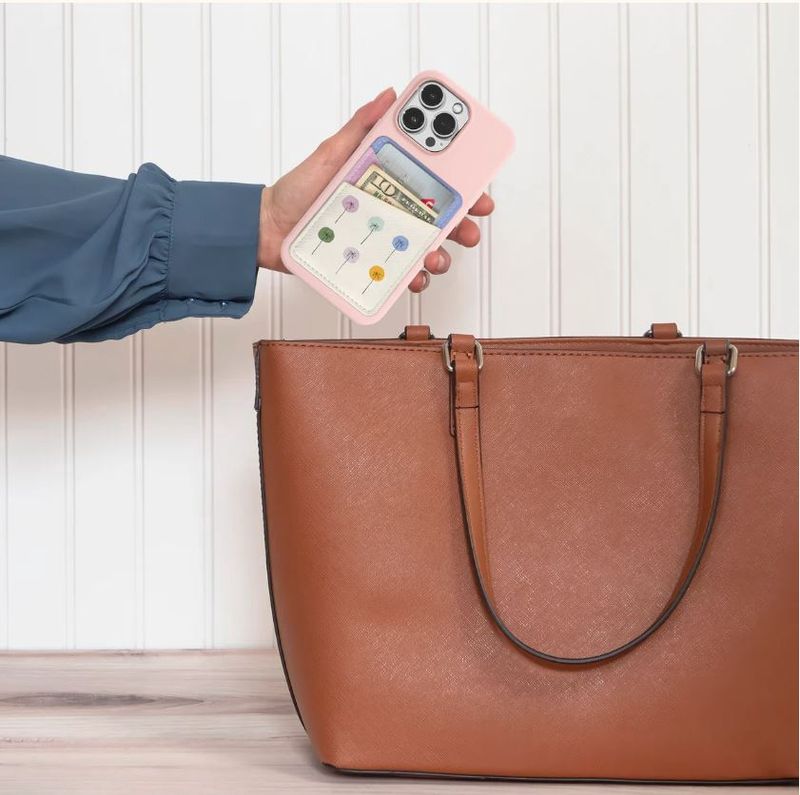 Studio Oh! Stick-On Cell Phone Wallet - Dotted Palms