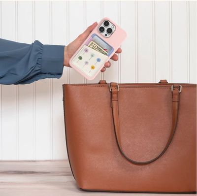 Studio Oh! Stick-On Cell Phone Wallet - Dotted Palms