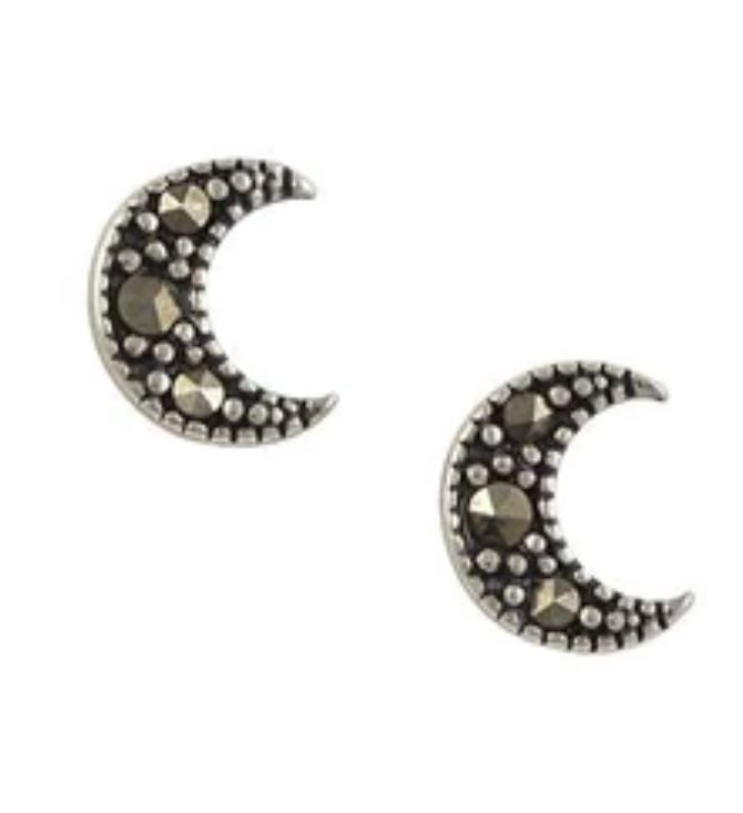 Marcasite Moon Earring