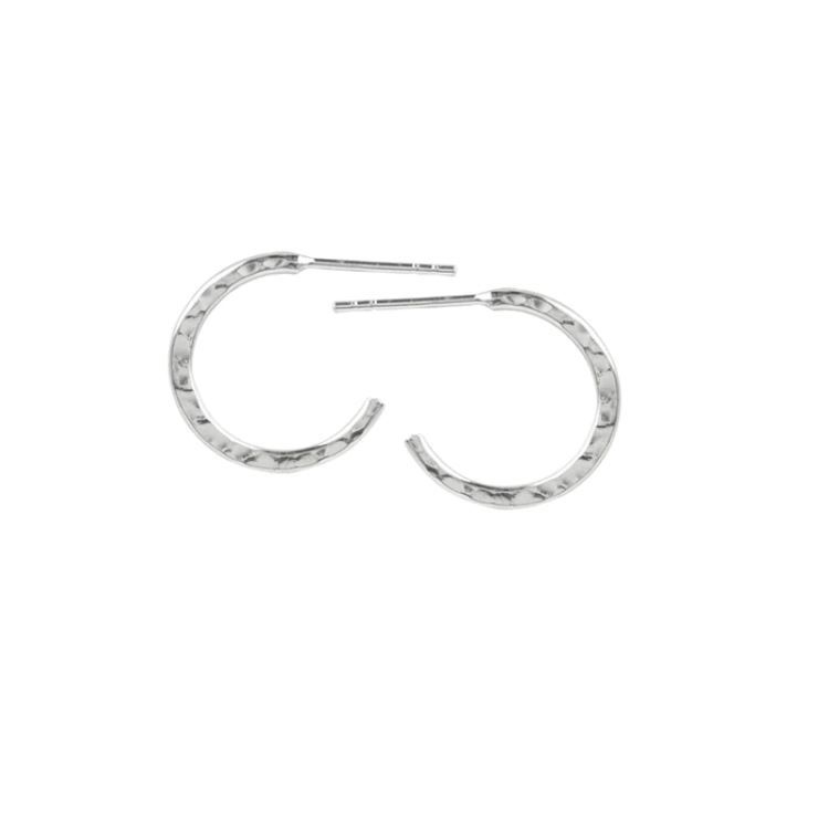 Hammered Post Hoops - 14mm