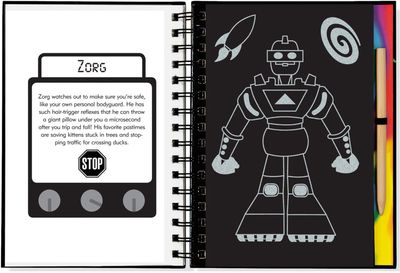 Peter Pauper Press Scratch &amp; Sketch Book-Robots