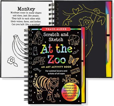 Peter Pauper Press Scratch &amp; Sketch Book-At The Zoo