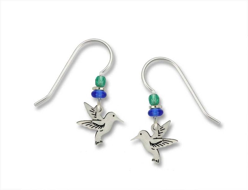 Mini Silver Hummingbird Earrings