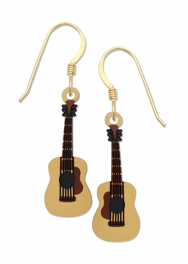 Acoustic Guitar W/gold Earrings