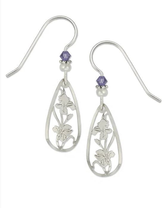 Iris Earrings w/Beaded Finding