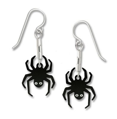 Spider Hanging from Beads Earrings