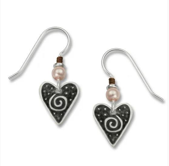 Polished Heart /w Spiral Earrings
