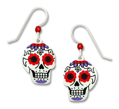 Sugar Skull Earrings - Red