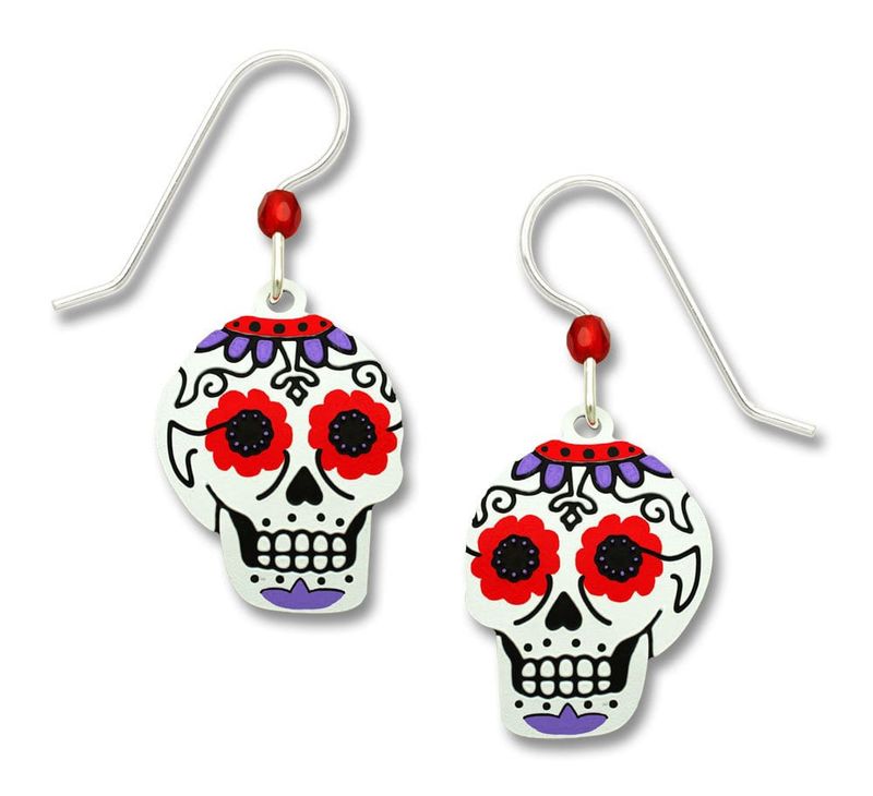 Sugar Skull Earrings - Red