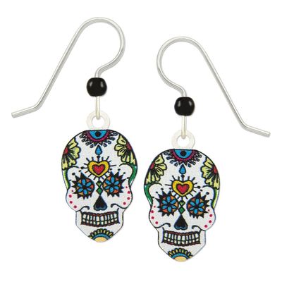 Heart, Dia De Los Muertos Skull Earrings - D