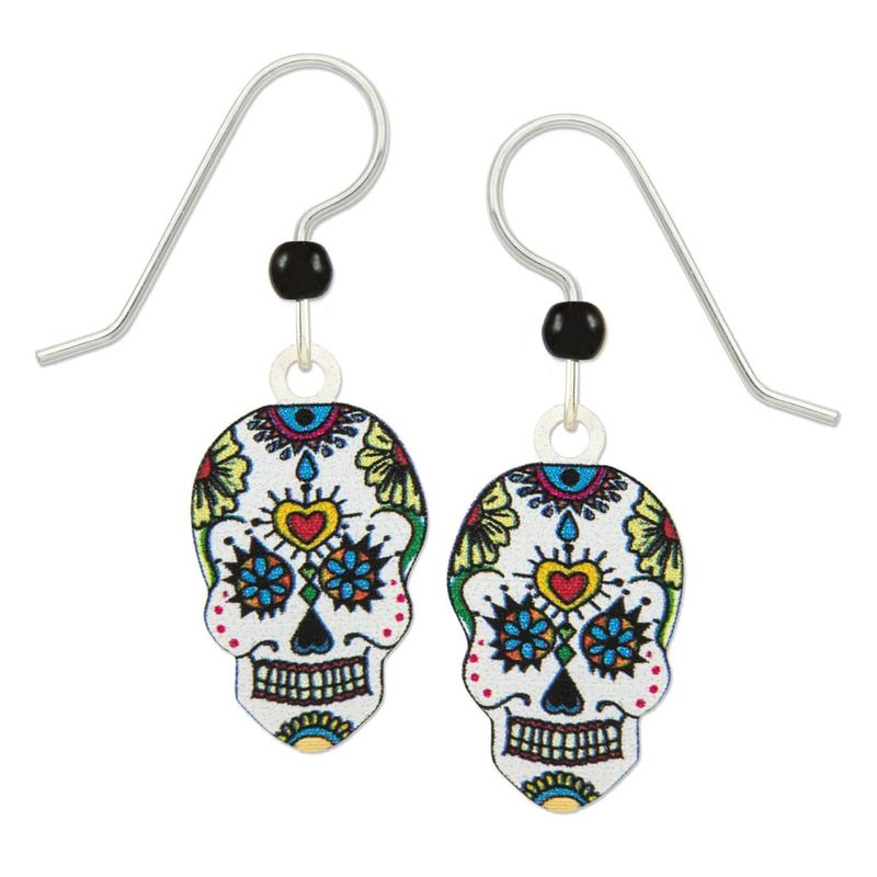Heart, Dia De Los Muertos Skull Earrings - D