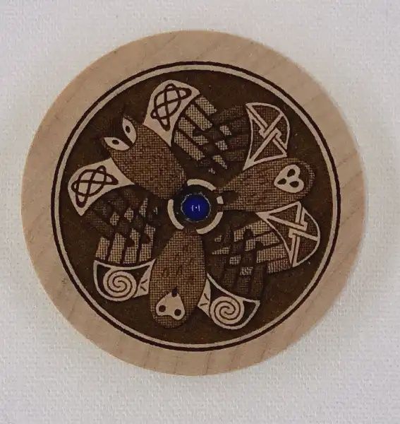Celtic Owls Wood Dreambox w/Lapis Lazuli