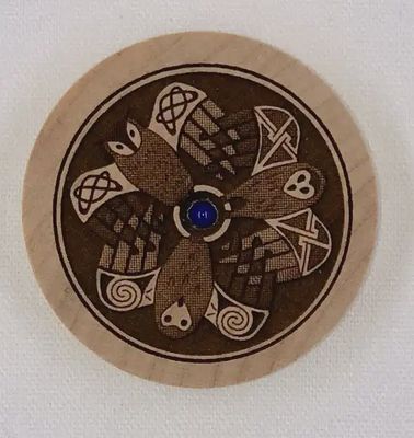 Celtic Owls Wood Dreambox w/Lapis Lazuli