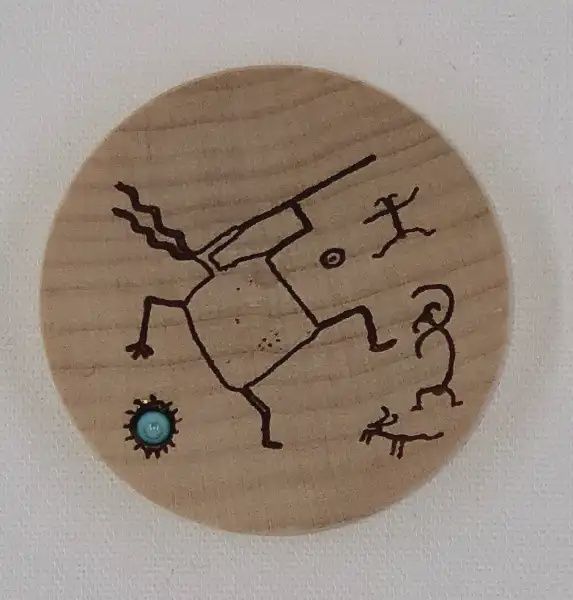 Petroglyph Wood Dreambox w/Turquoise
