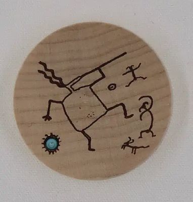 Petroglyph Wood Dreambox w/Turquoise