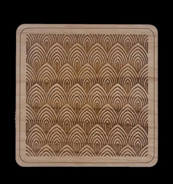Art Deco Alder Coaster, S9