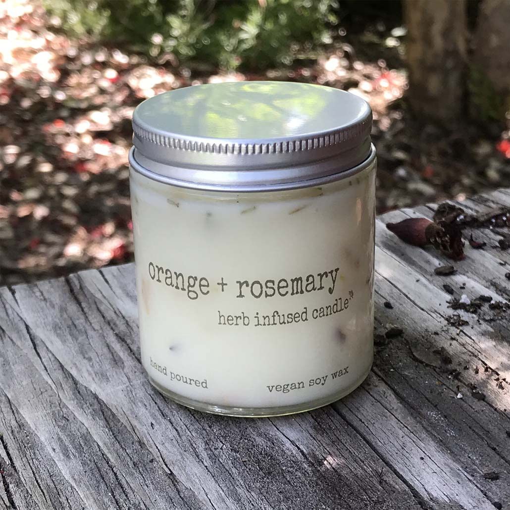 Orange &amp; Rosemary Herb Candle