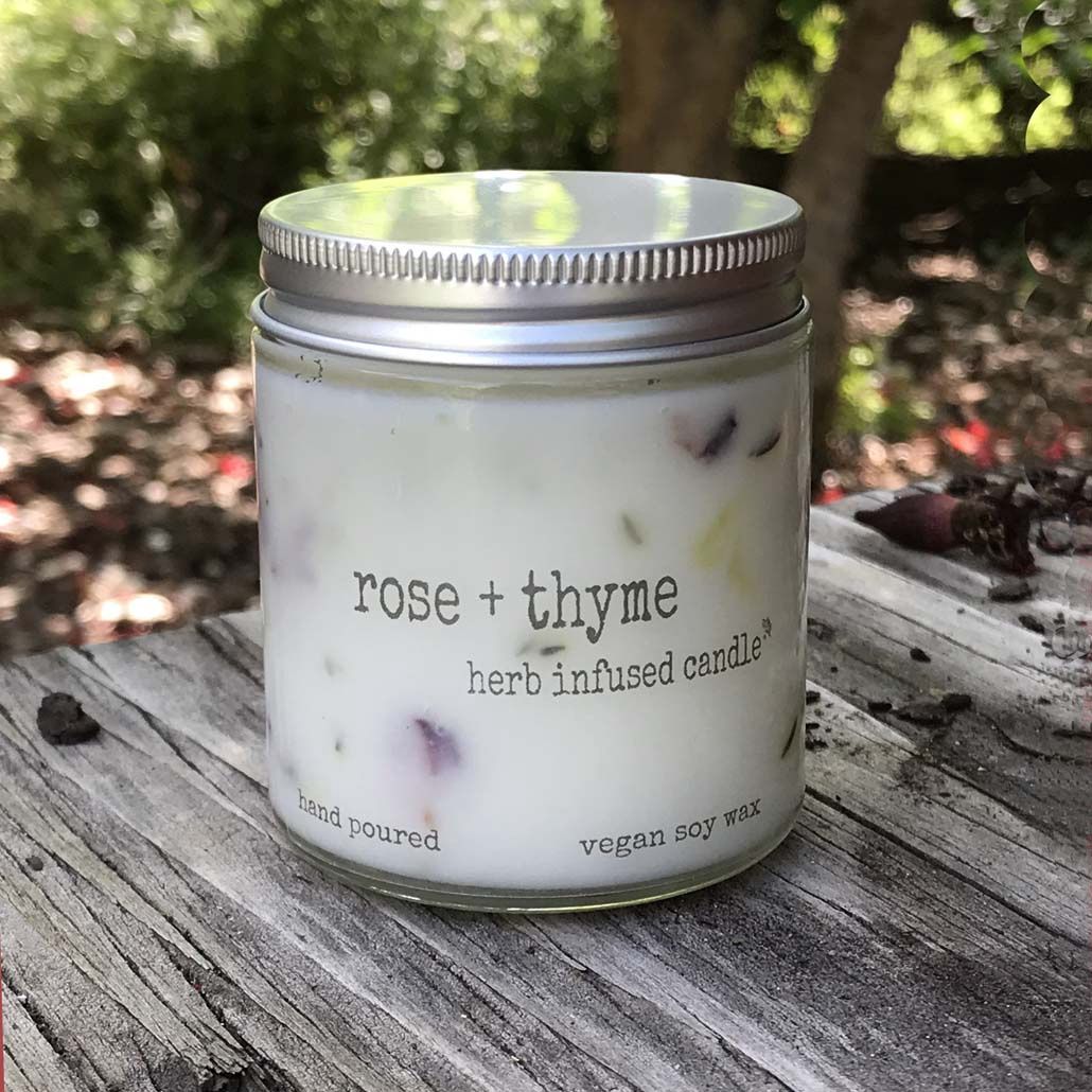 Rose &amp; Thyme Herb Candle 1