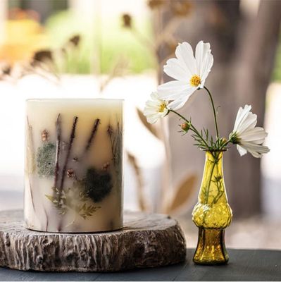 Small Round Botanical Candle