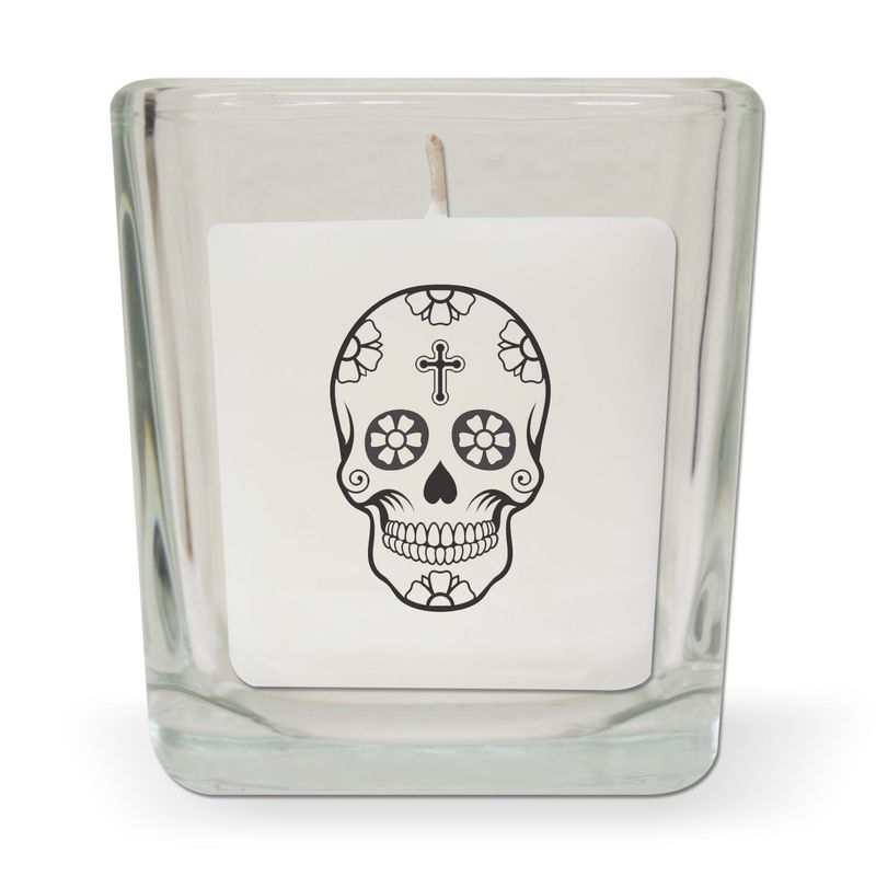 Day Of The Dead Cross Skull Cube Votive Set