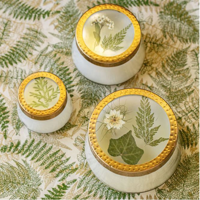 Medium Pressed Floral Candle