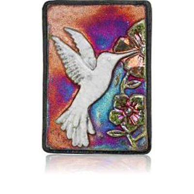 Small Raku Wall Art, Hummingbird