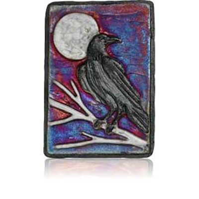 Small Raku Wall Art, Raven