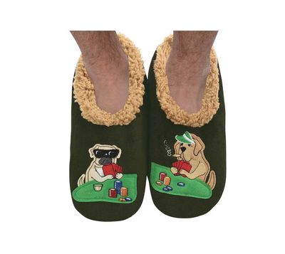 Men&#39;s Poker Dogs Snoozie Slippers