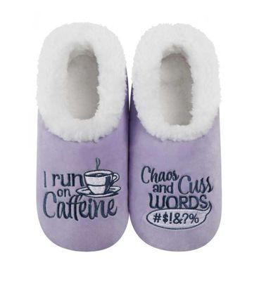 Women&#39;s I Run On Caffeine &amp; Cuss Words Snoozie Slippers