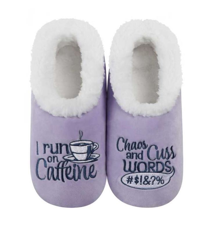 Women&#39;s I Run On Caffeine &amp; Cuss Words Snoozie Slippers