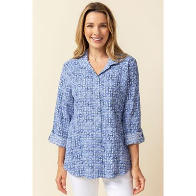 Crinkle Cotton Miami Mix Boyfriend Tunic
