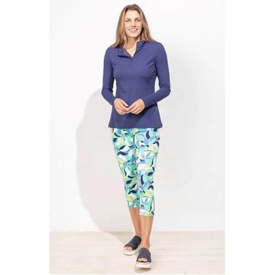 UPF Coverstitch 1/4 Zip L/S Top, Solid