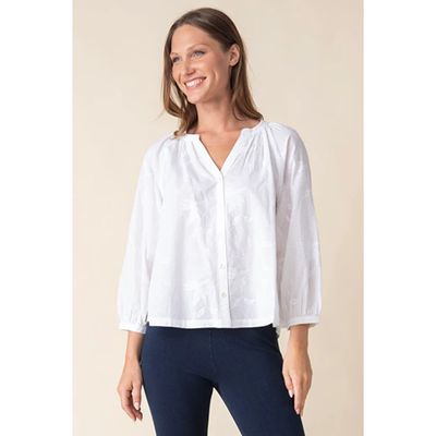 Floral Embroidery Romance Shirt