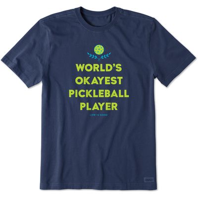 Men&#39;s World&#39;s Okayest Pickleball Player Short Sleeve Tee Shirt