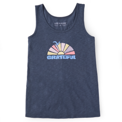 Women&#39;s Groovy Grateful Sun Textured Slub Tee Shirt