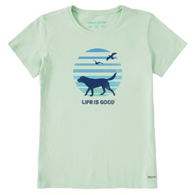 Women&#39;s 70&#39;s Retro Dog Beach Walk SS Tee
