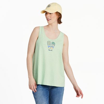 Women&#39;s Flip Out Flip Flops Textured Slub Tank
